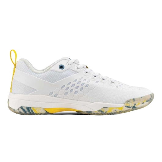 Salming Rebel White WBY Female All Court Shoe. Pickleball & Padel