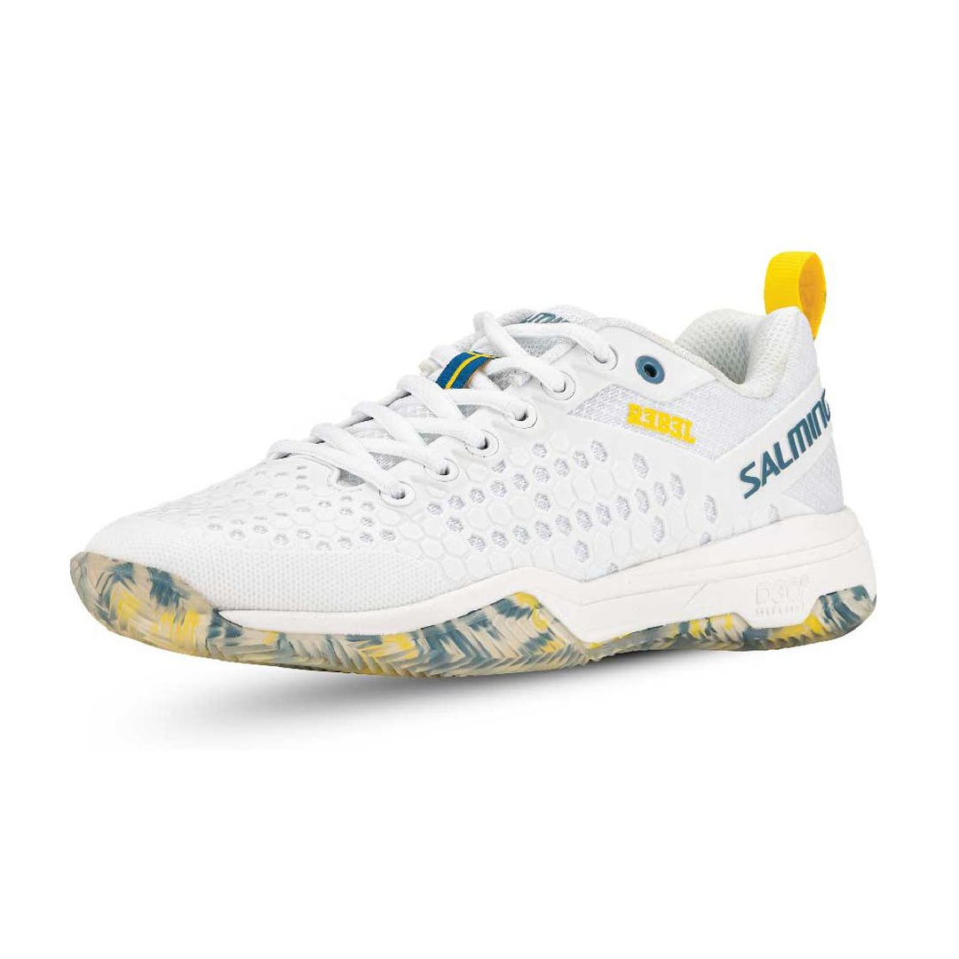Salming Rebel White WBY Male All Court Shoe. Pickleball & Padel